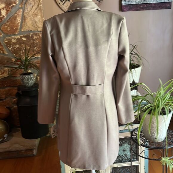 Nwt Vintage 90s City Triangles Tan Sleeveless Dress With Matching Jacket Size 11 - Picture 6 of 15